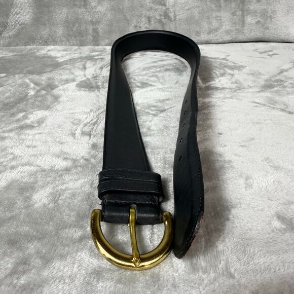 Coach Black Leather Belt with Gold Buckle - Picture 4 of 14